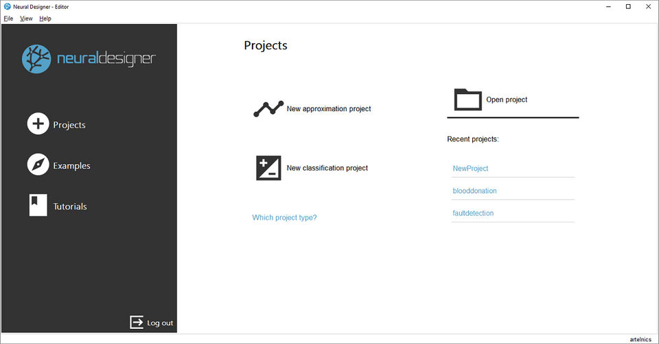 Neural Designer : Project screenshot