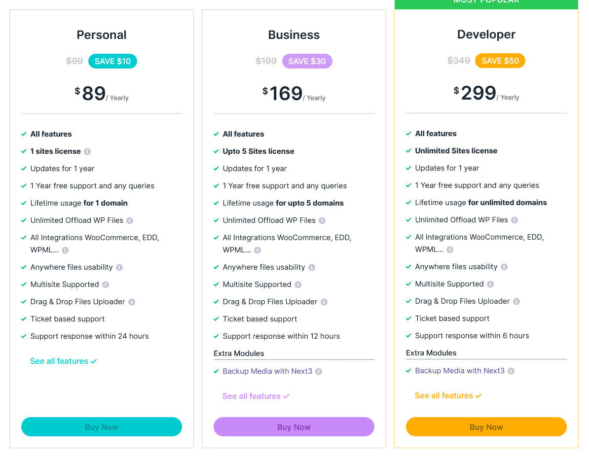 Next3 Offload pricing