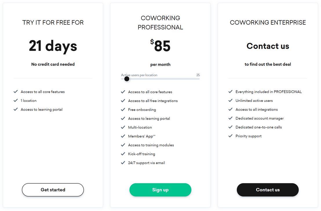 nexudus pricing