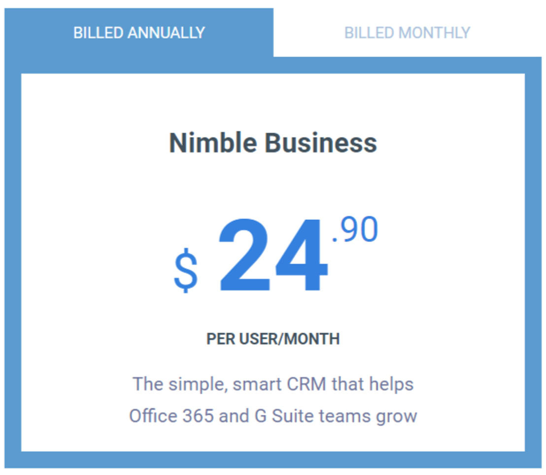 Nimble pricing