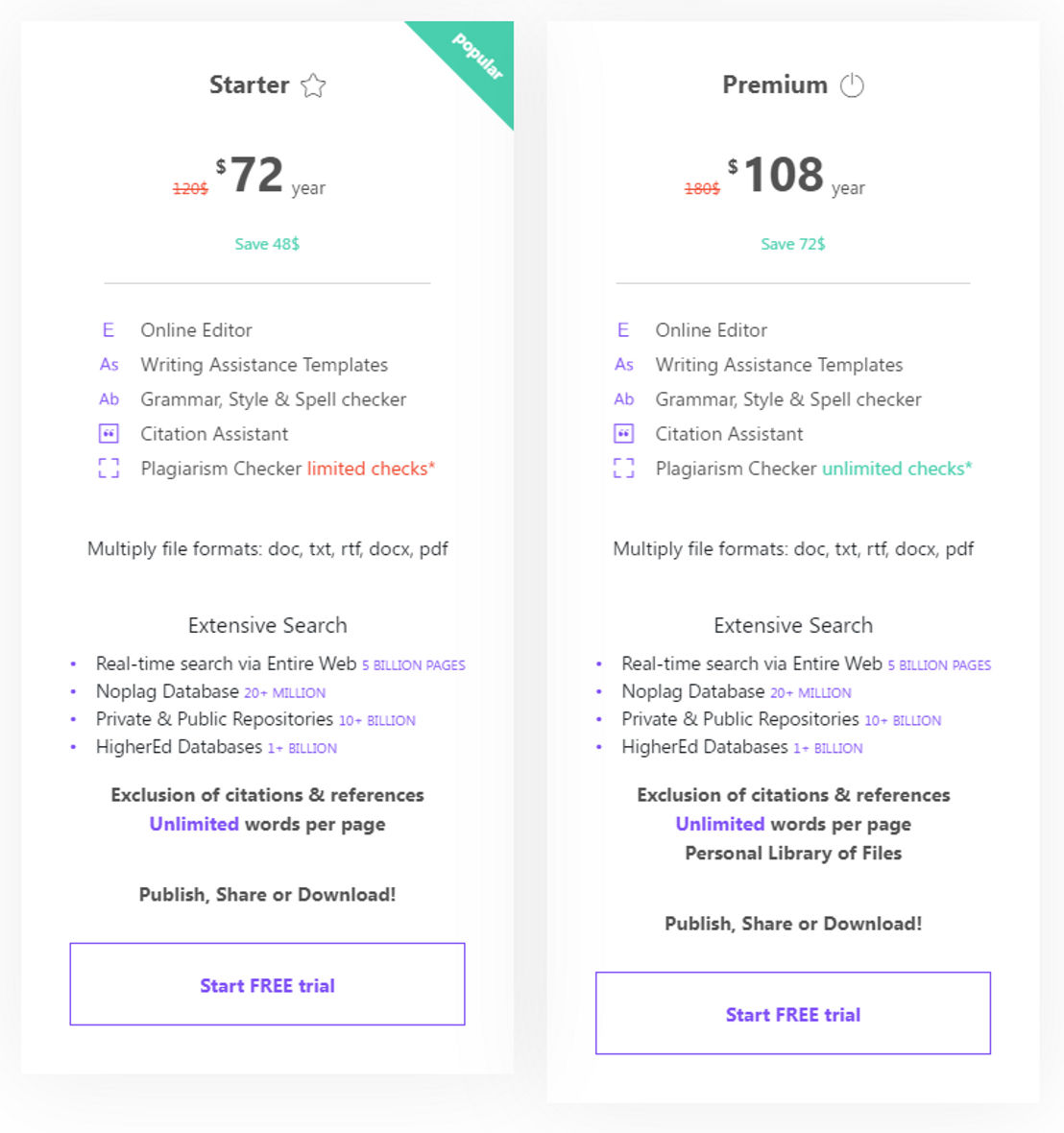 noplag pricing