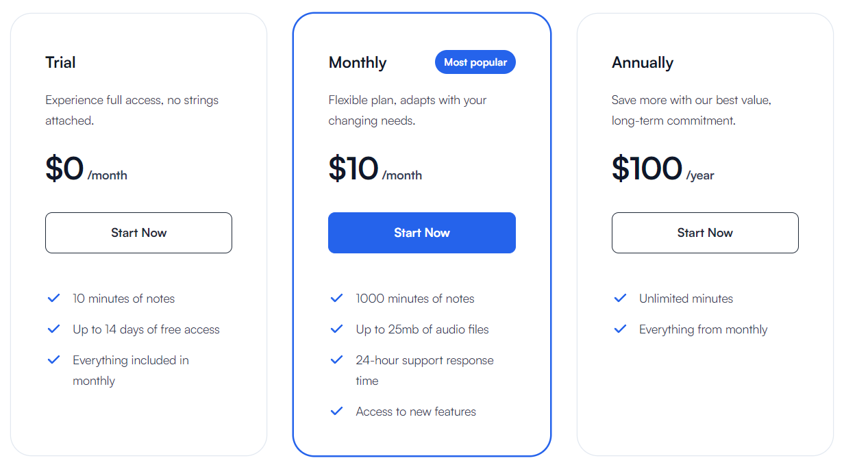 NoteMonkey pricing