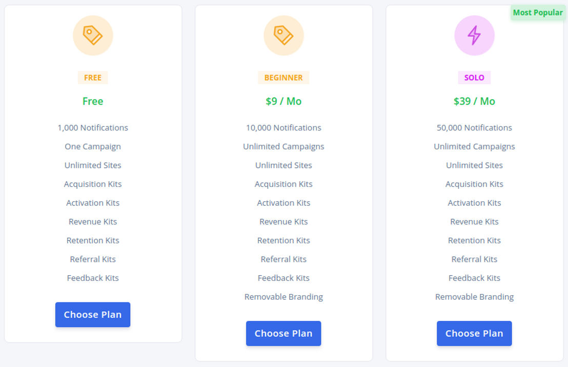 Notifia pricing