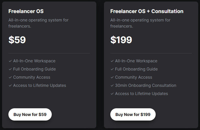 notion-freelancer-os pricing