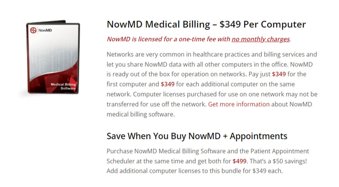 NowMD Medical Billing pricing