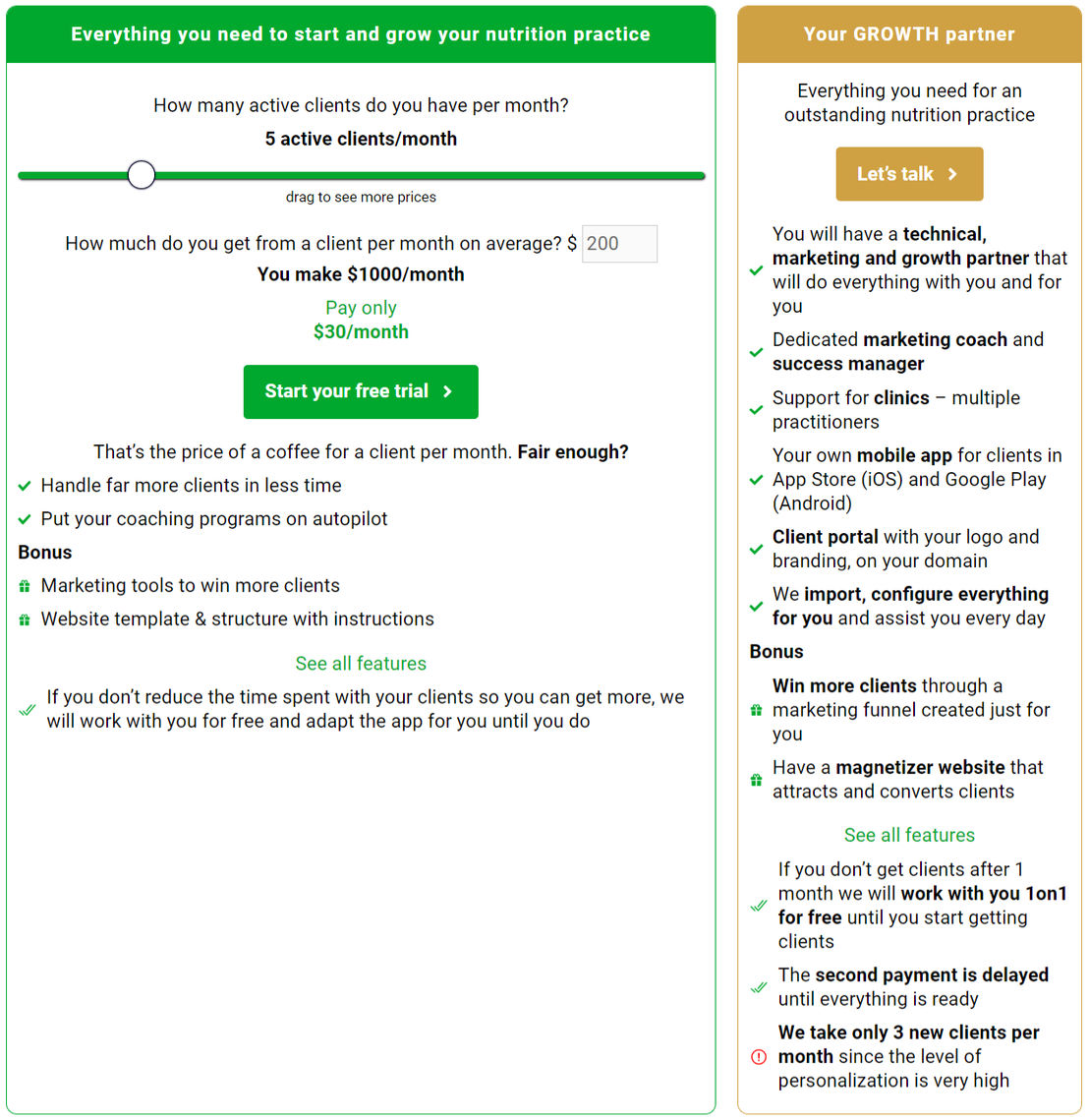 nutritio pricing