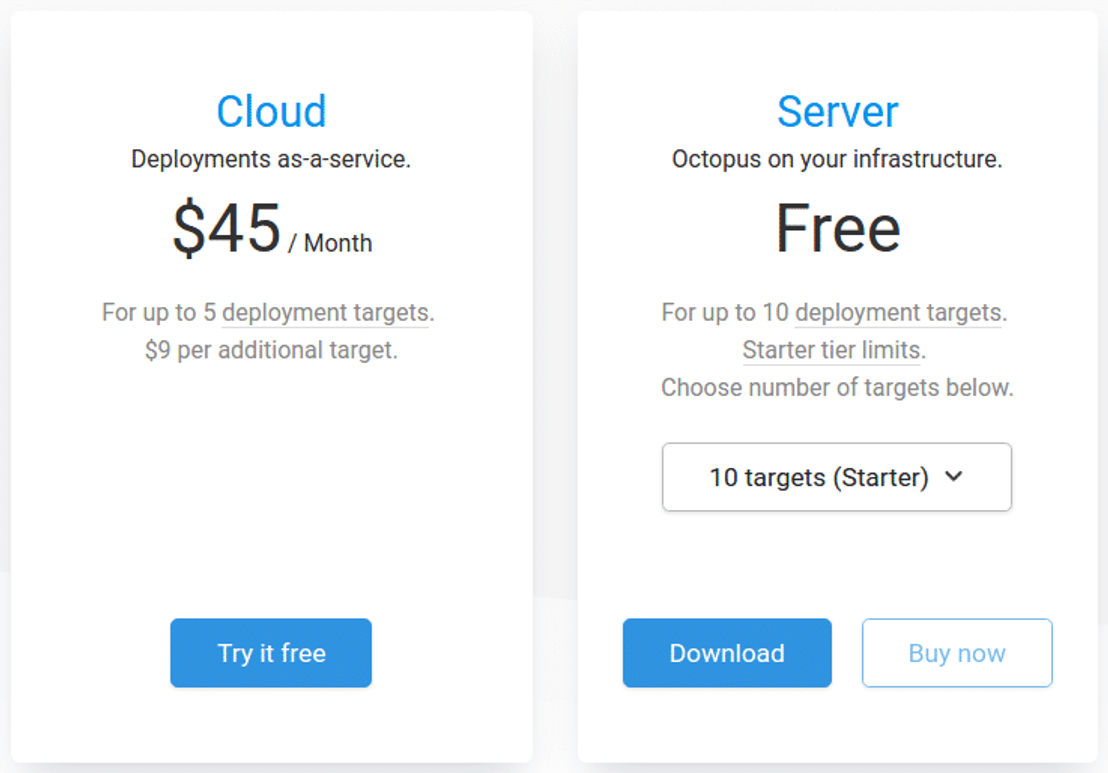 Octopus Deploy pricing