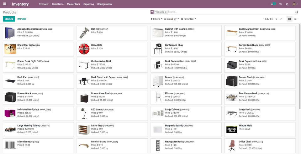 Odoo ERP : Inventory Products screenshot-thumb