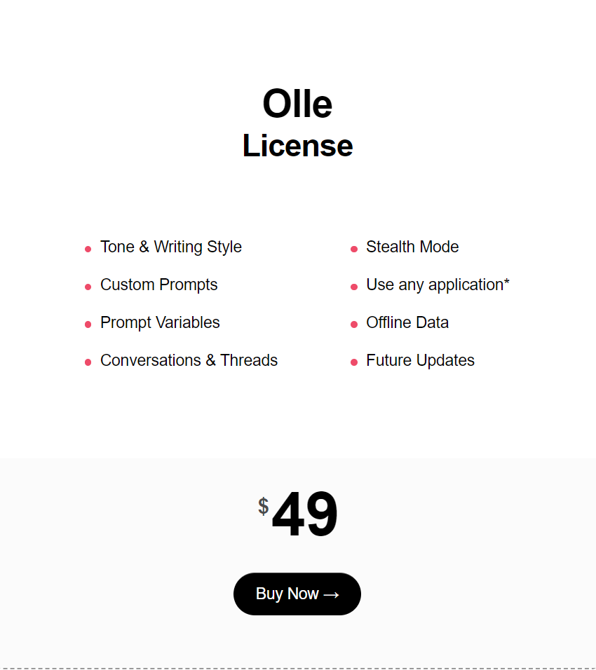 olle pricing