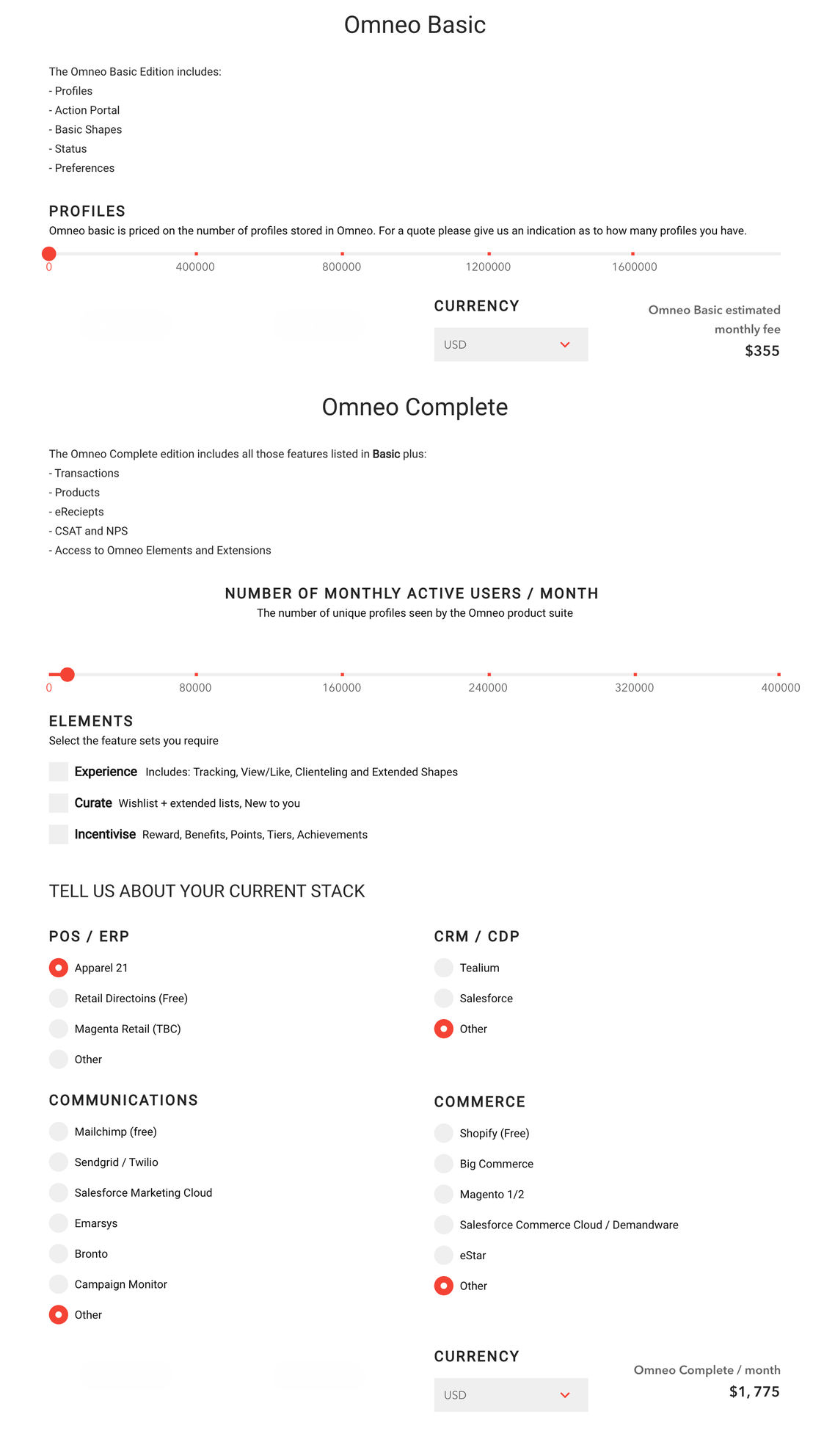 Omneo CX Suite pricing