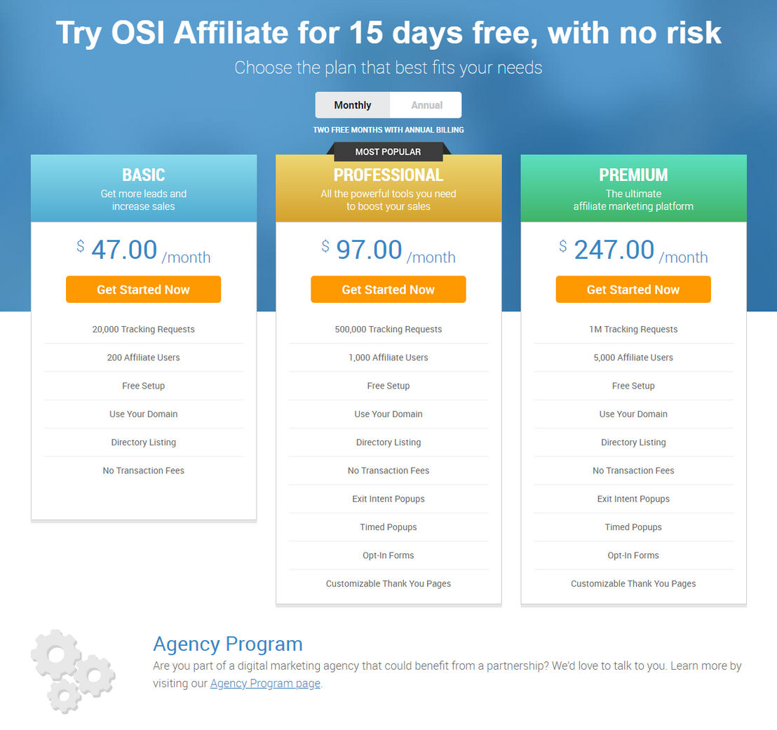 Omnistar Affiliate Software pricing