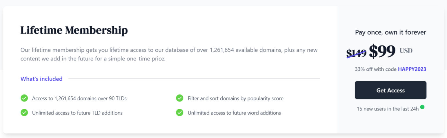 one-word-domains pricing