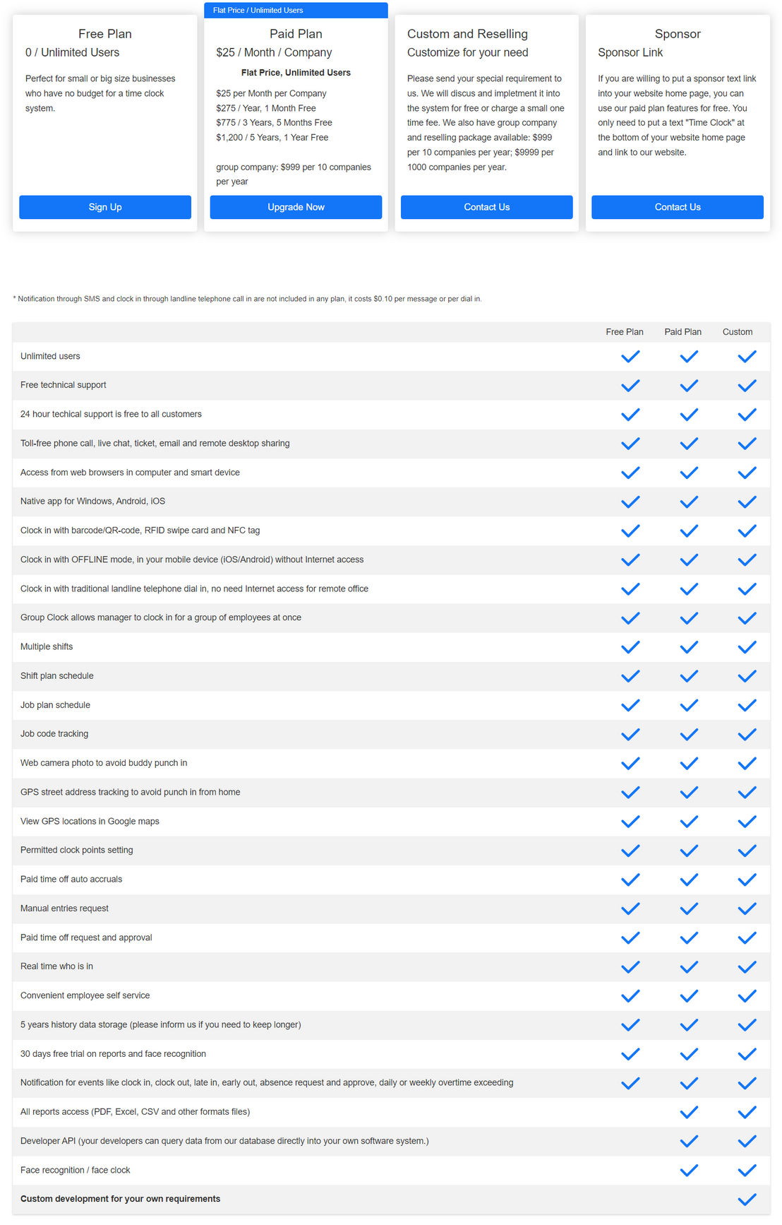 open-time-clock pricing