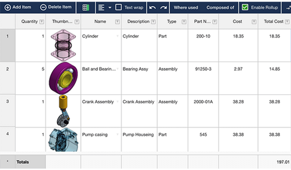 OpenBOM : Image Parts in BOM screenshot-thumb