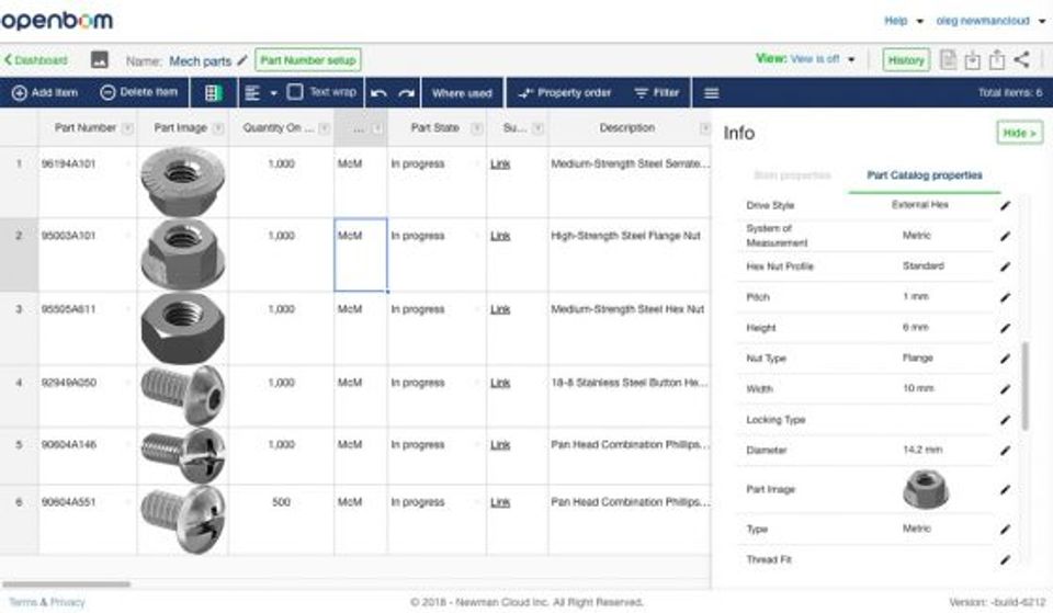 OpenBOM : Part Catalogs screenshot-thumb