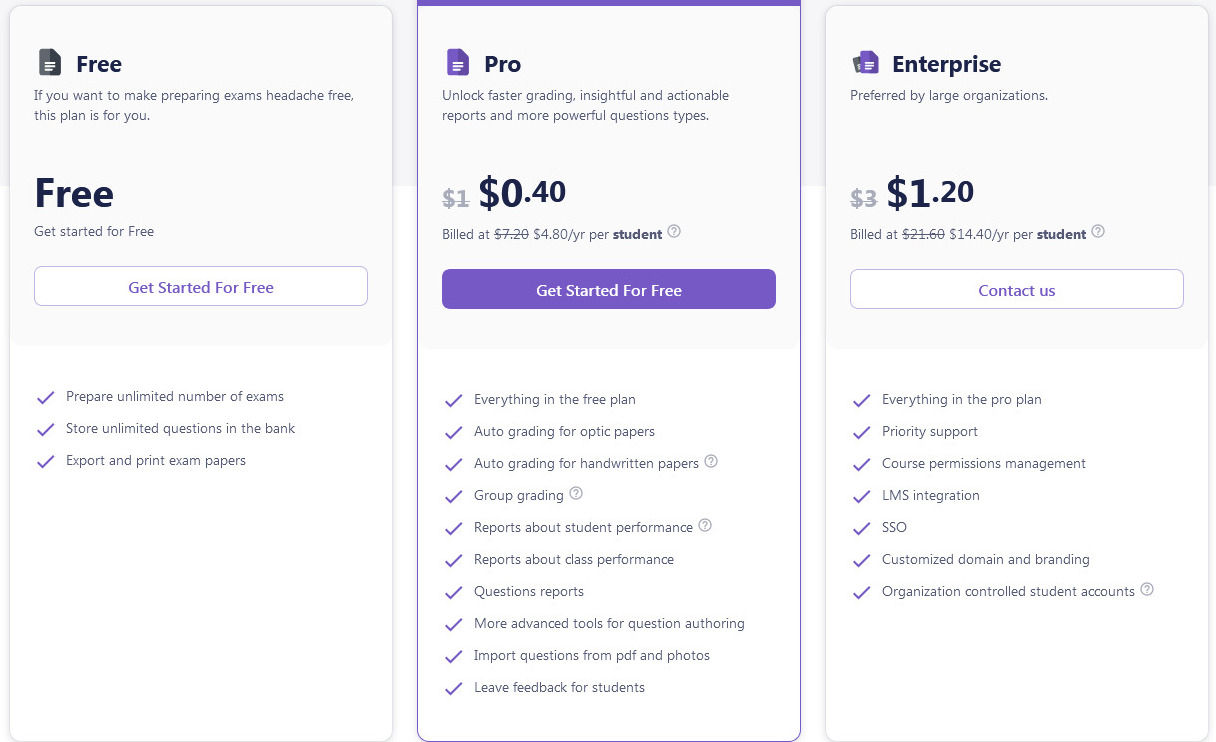 OpExams pricing