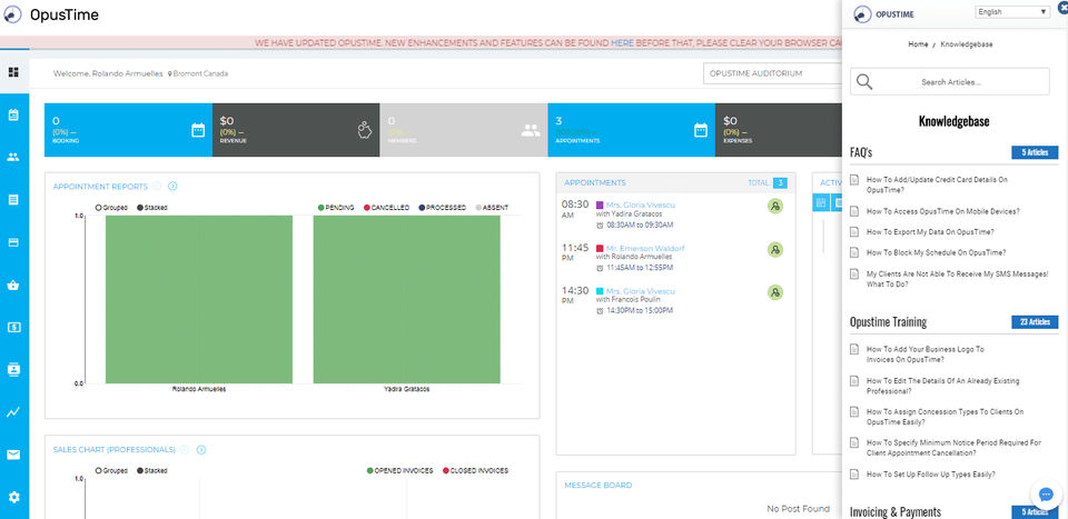 OpusTime Appointment Reports