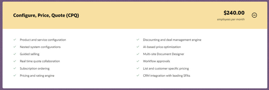 oracle-cpq pricing