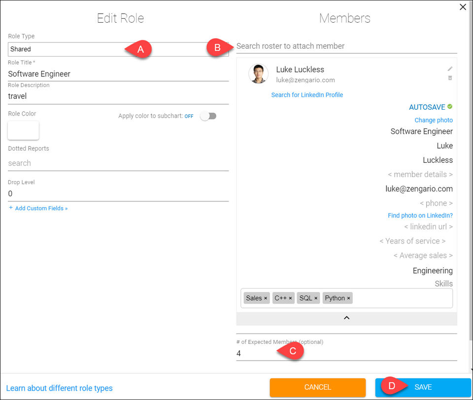 Shared roles setup