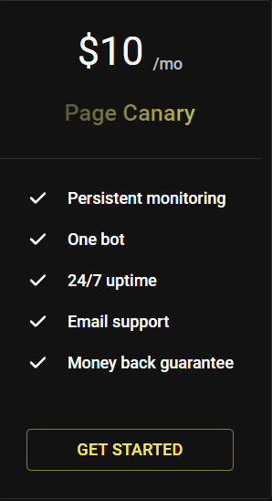 Page Canary pricing