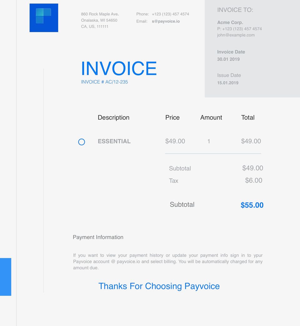 Payvoice screenshot