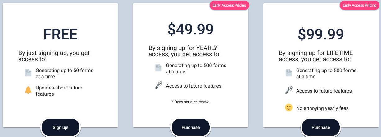 PDF Form Filler pricing