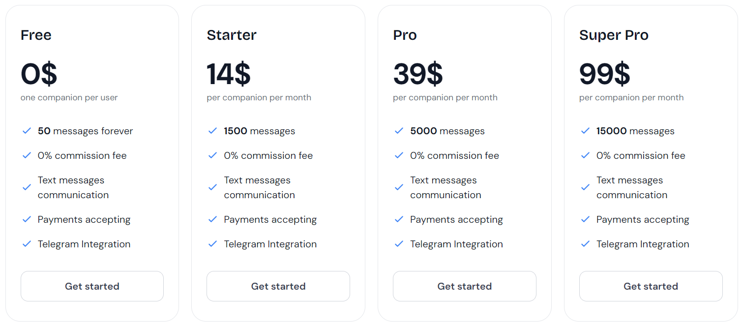 Personage pricing