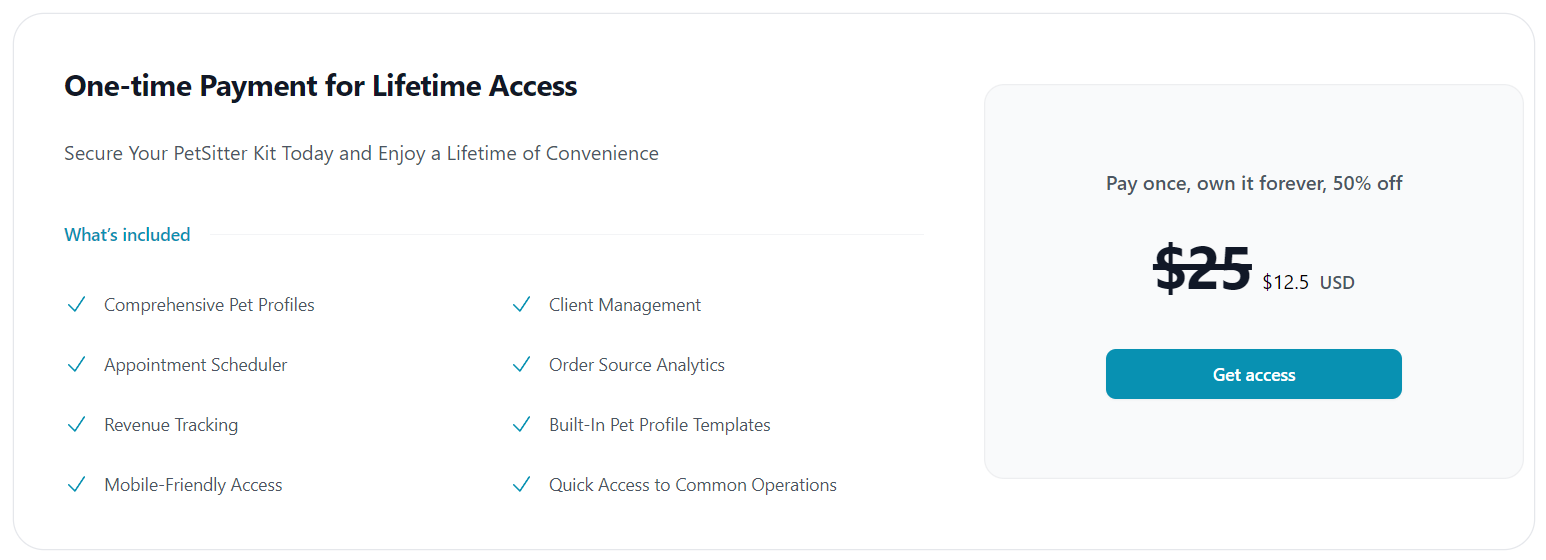 PetSitter Kit pricing