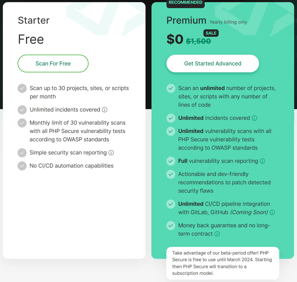 PHP Secure pricing