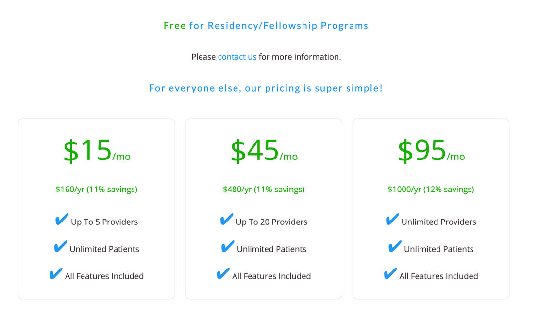 Physician Sign Out pricing