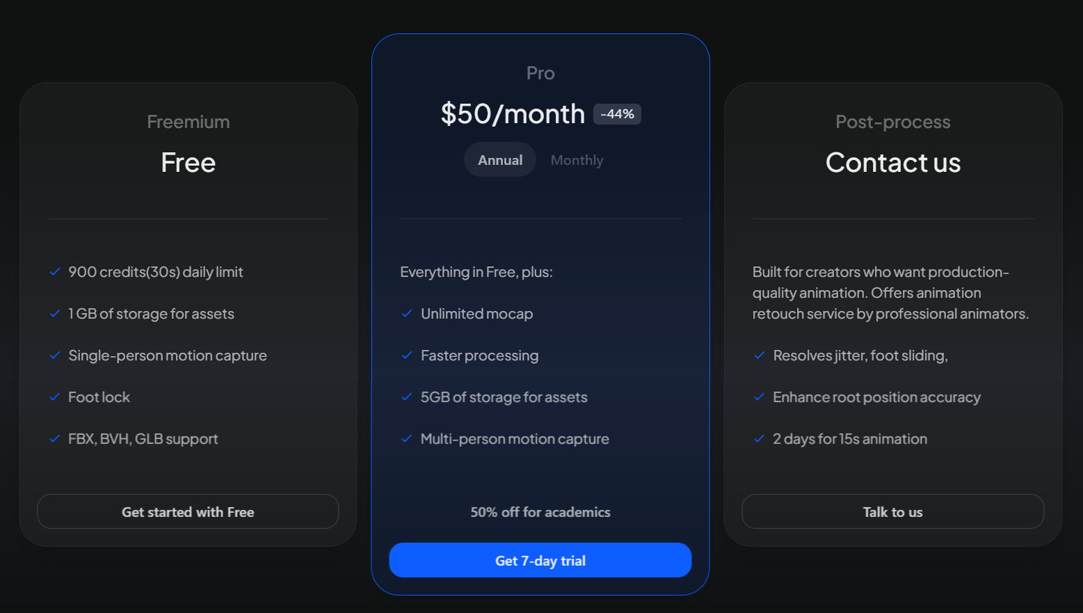 Plask Motion pricing