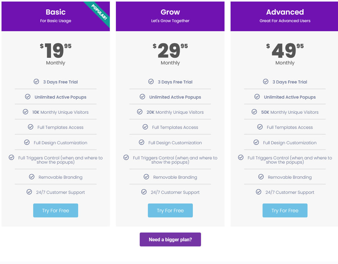 Popify pricing