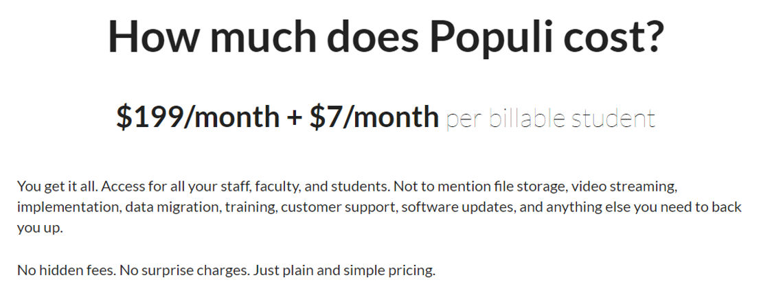 Populi pricing