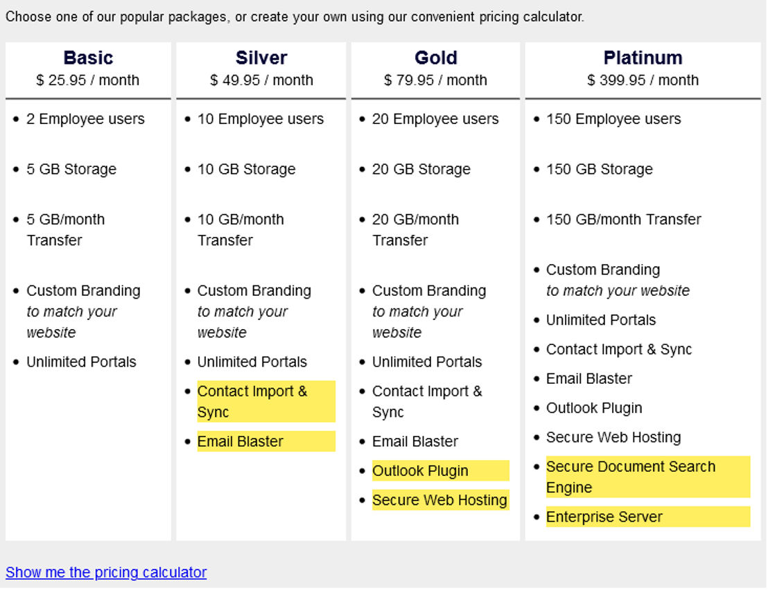 PortalsXpress pricing