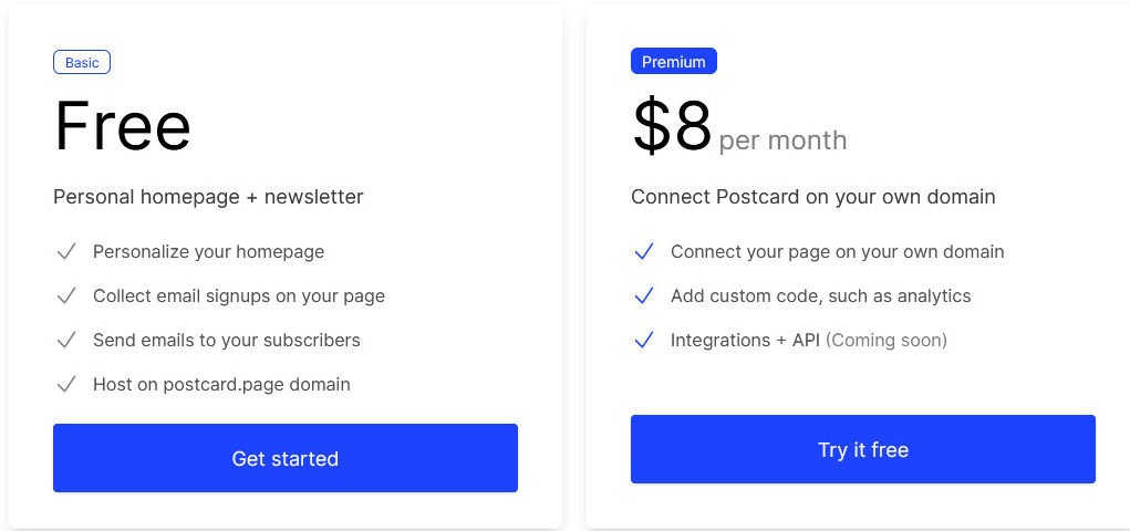 Postcard pricing