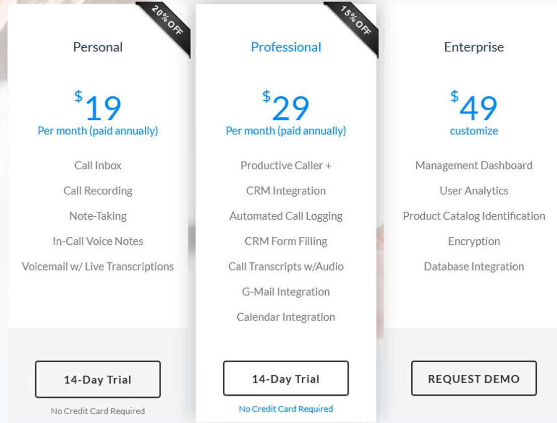 productive-call-assistant pricing