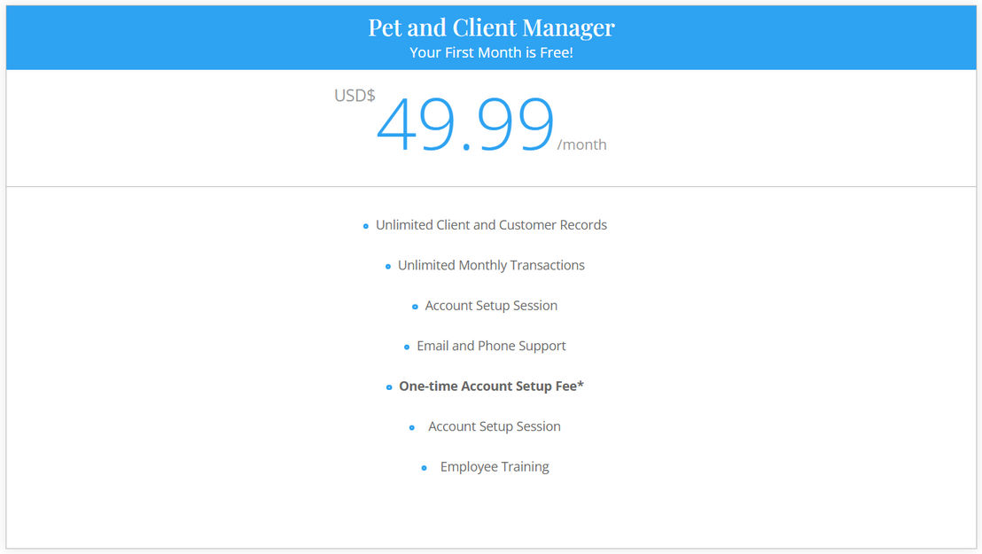 ProPet Software pricing