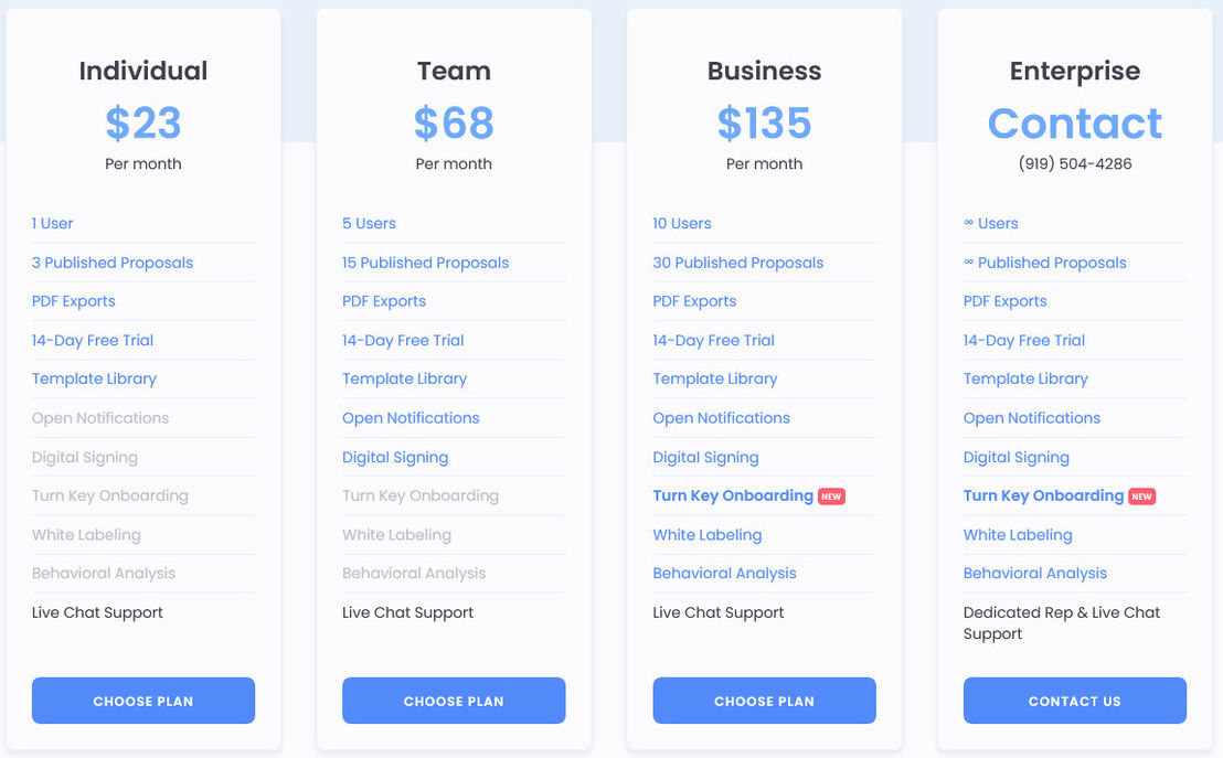 proposa pricing