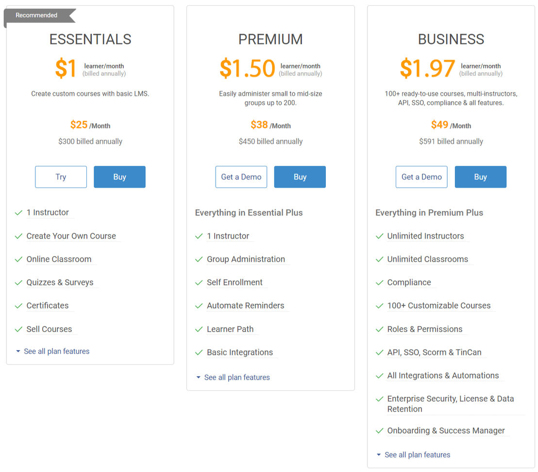 proprofs-lms pricing