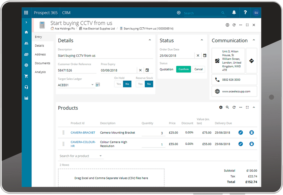 Prospect CRM screenshot