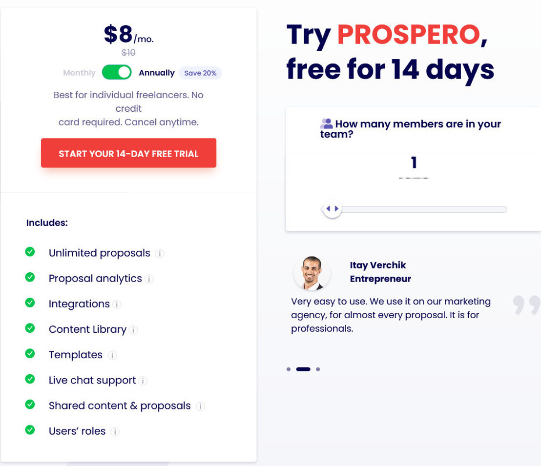 prospero pricing