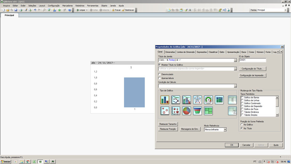 Qlikview - document title with functions