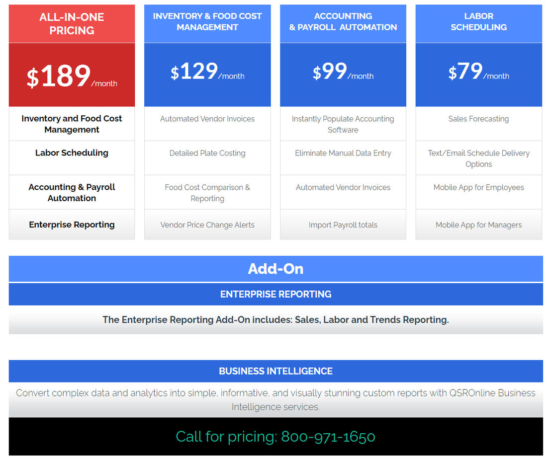 qsronline pricing