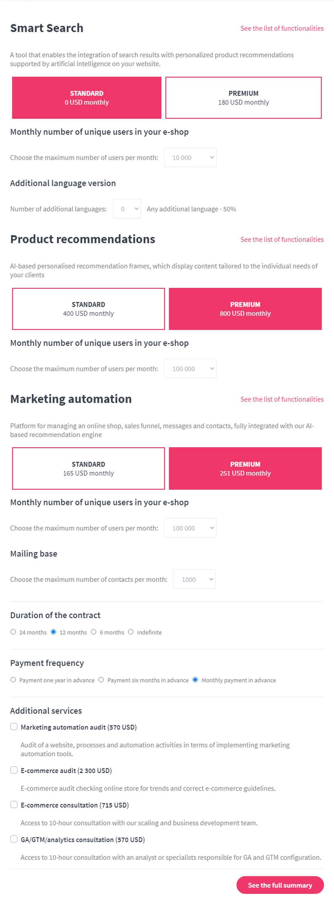 QuarticOn pricing