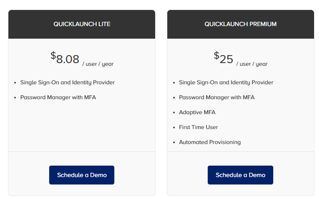 QuickLaunch pricing