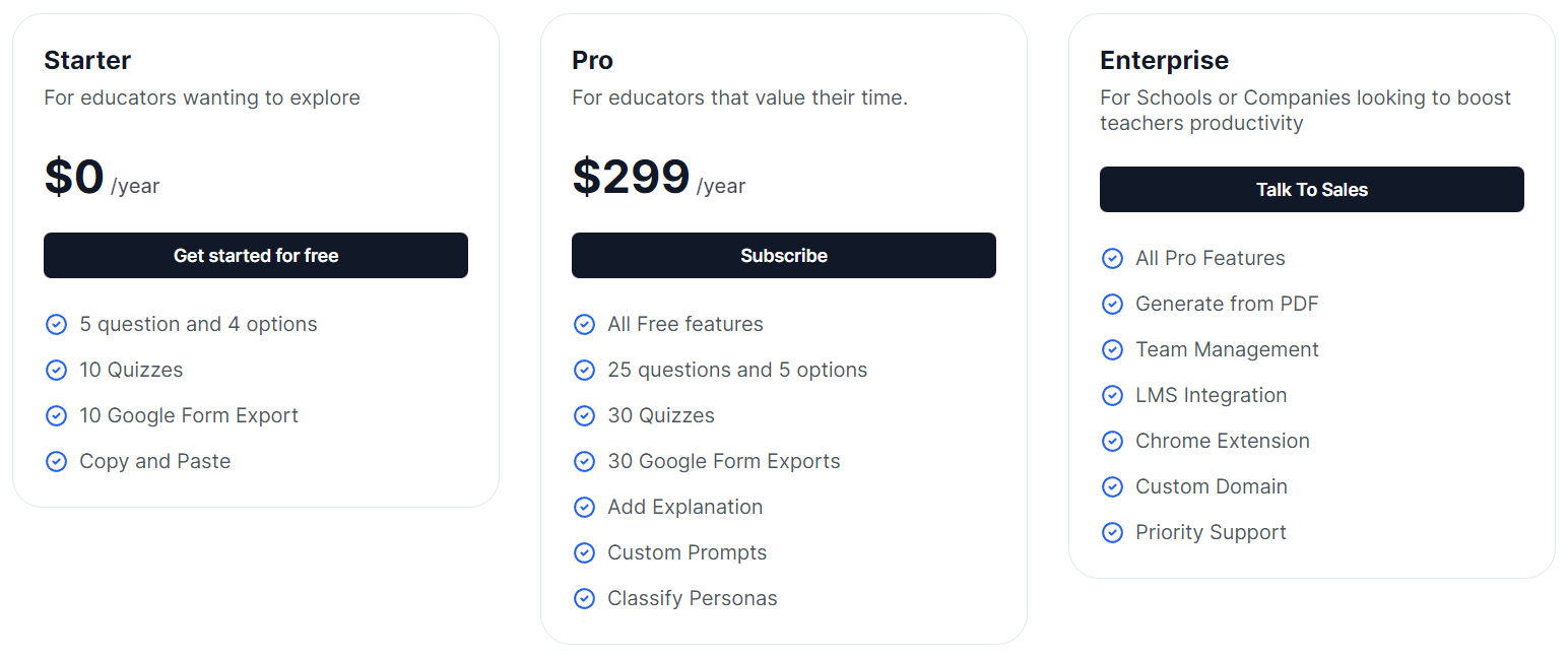 quizify pricing