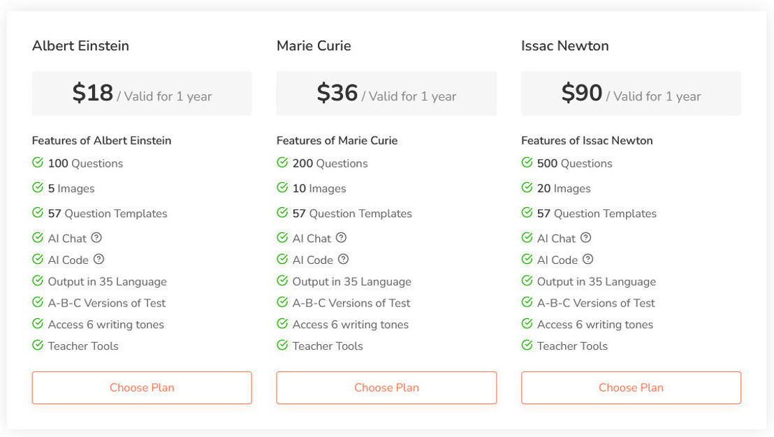 Quizly pricing