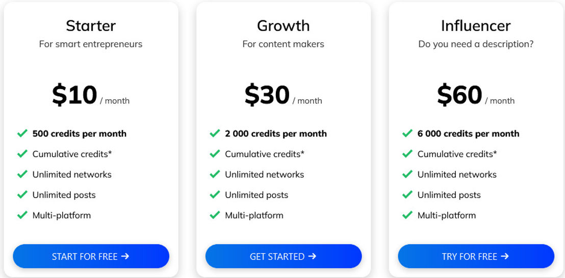 reachfluencer pricing