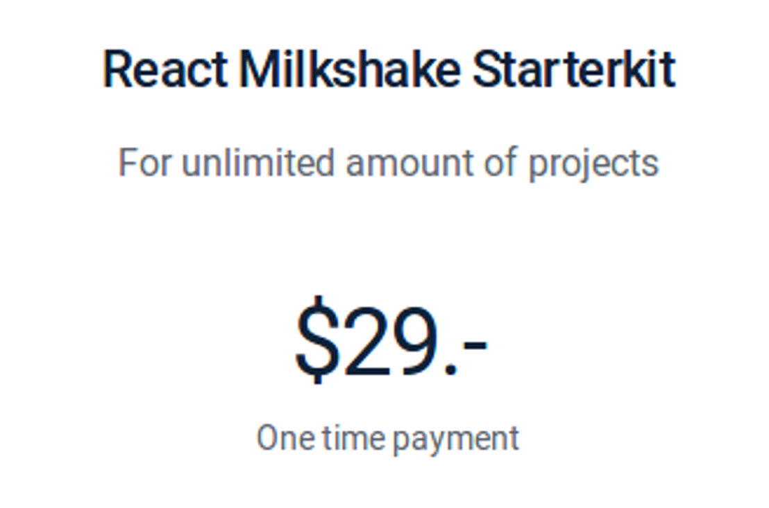 React Milkshake pricing