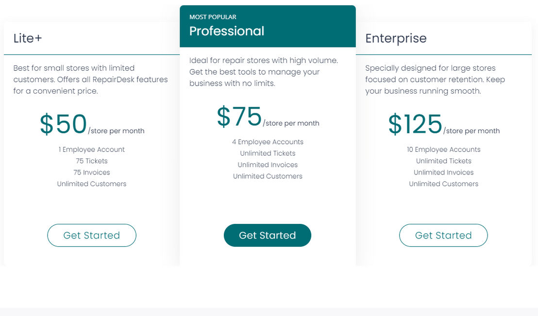 RepairDesk pricing